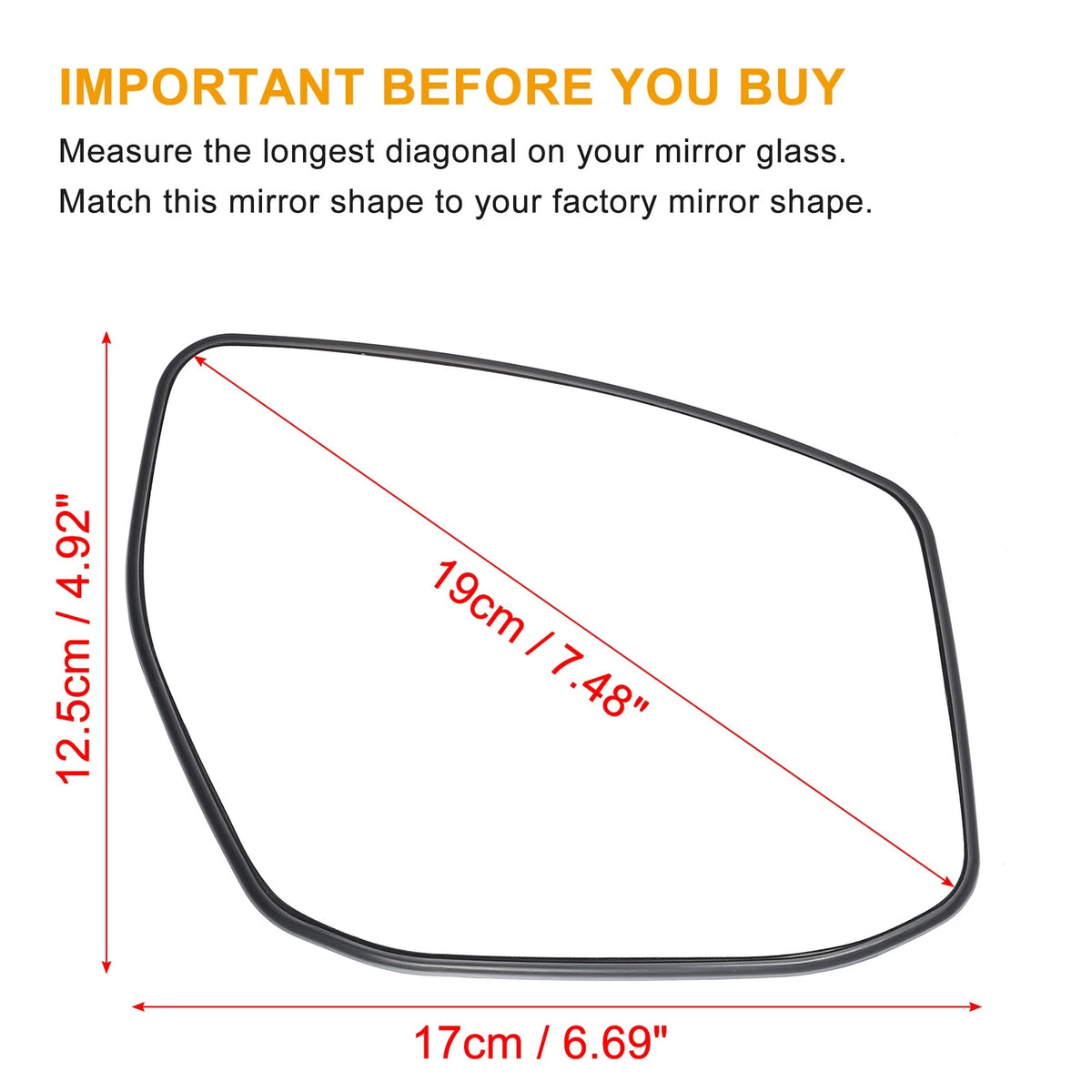 Right Side Heated Mirror Glass w/ Backing Plate for Nissan Sentra, Altima