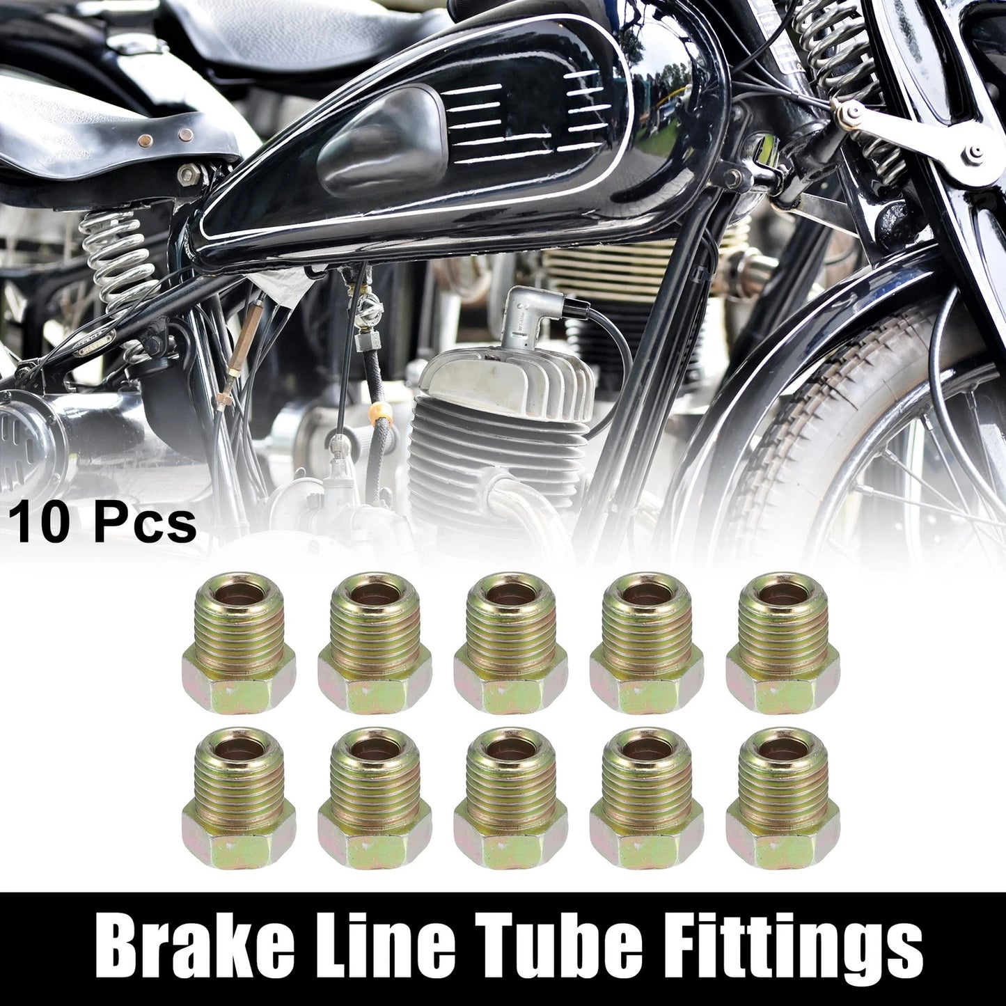 Brake Line Tube Fittings 10pcs 1/2 x 20 UNF for Motorcycle