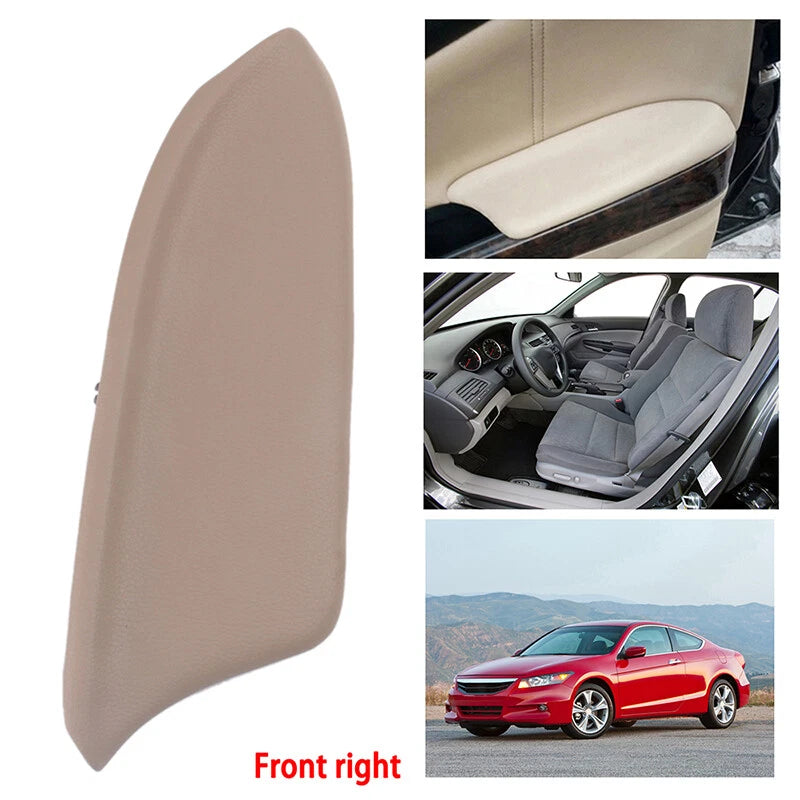 Beige Leather Front Right Door Panel Armrest Cover for Honda Accord Sedan (2008-2012)