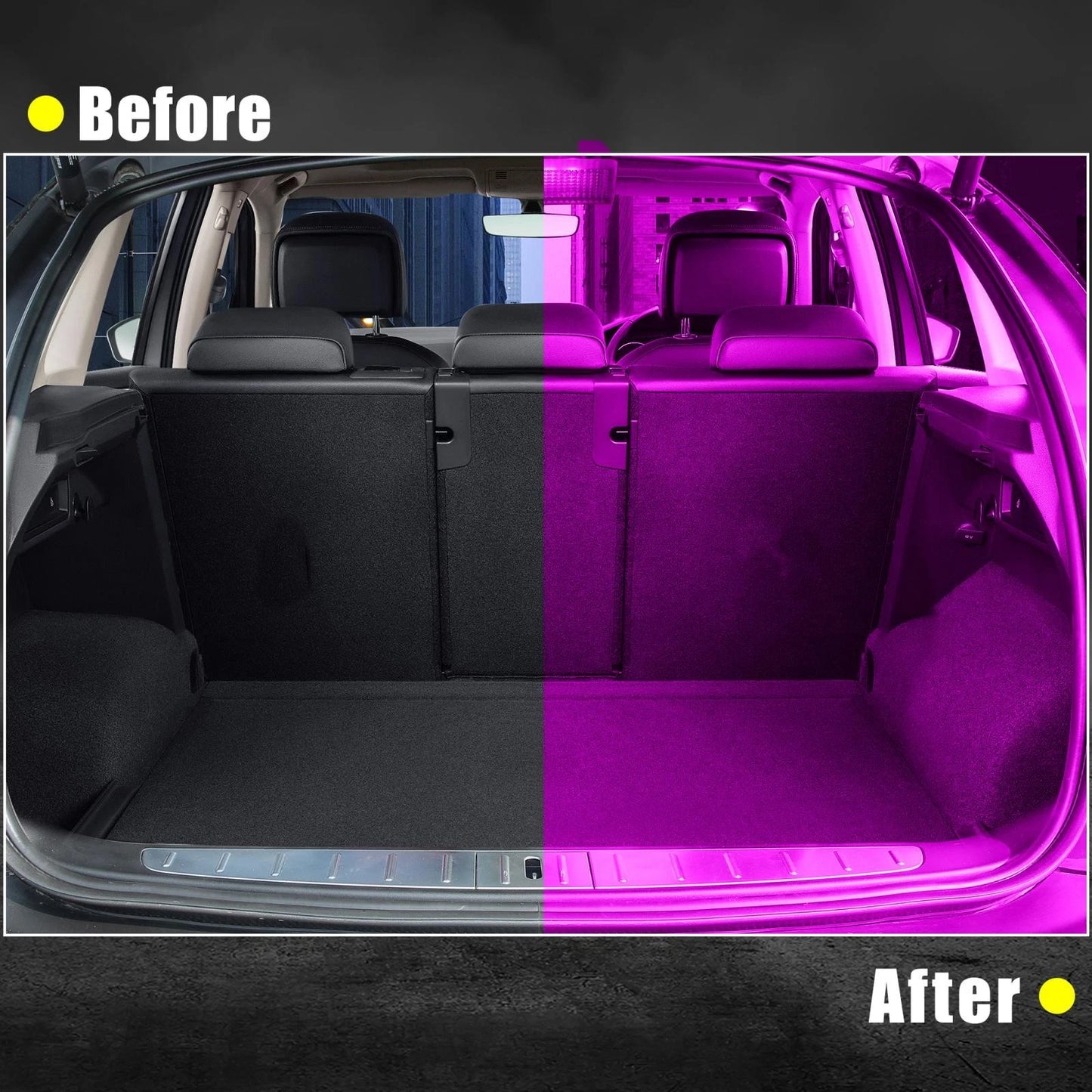 8pcs LED Footwell Lights for Tesla Model 3/Y/X (2017-2023) Pink Purple