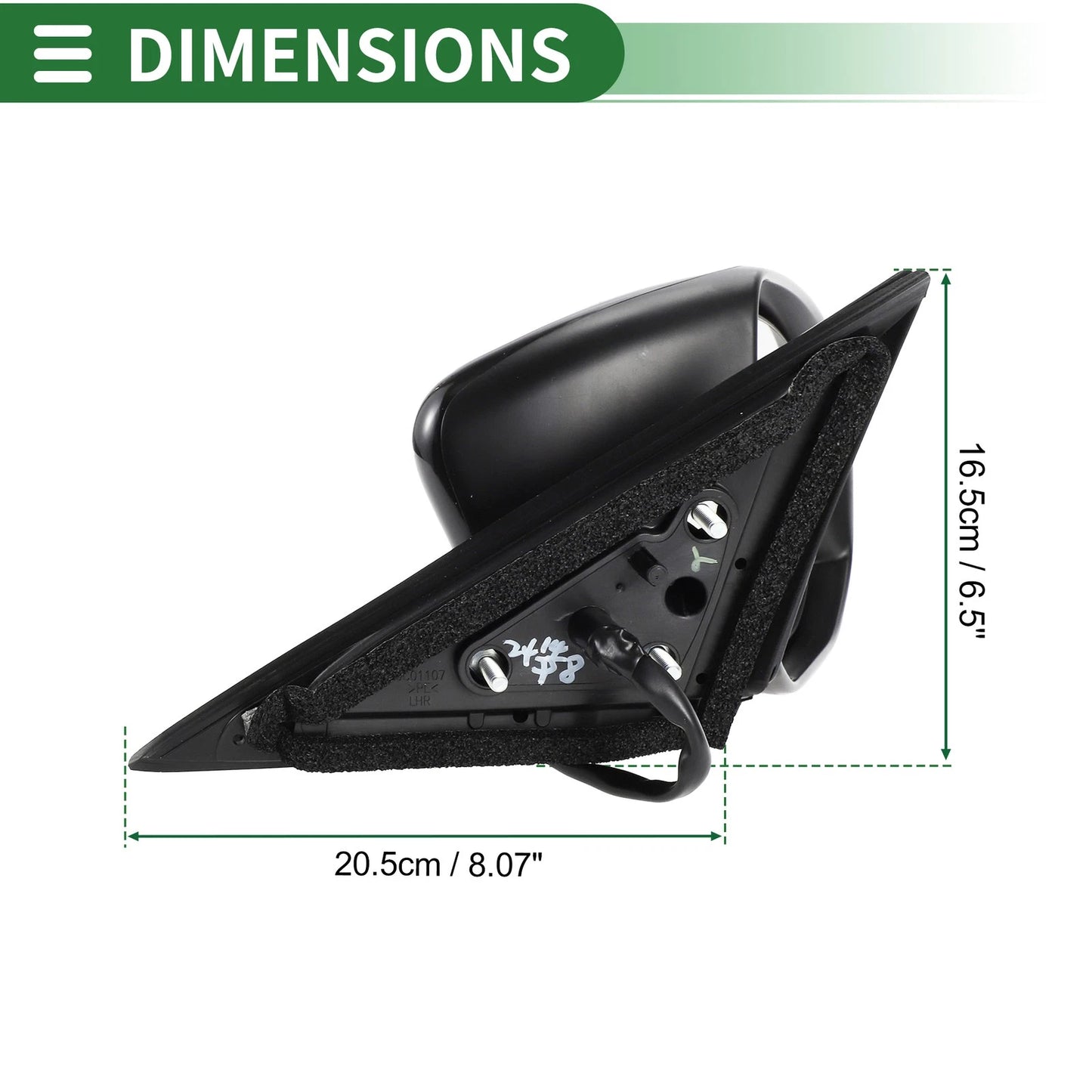 Right Side Door Mirror for Nissan Altima 2013-2018 Manual Folding Black