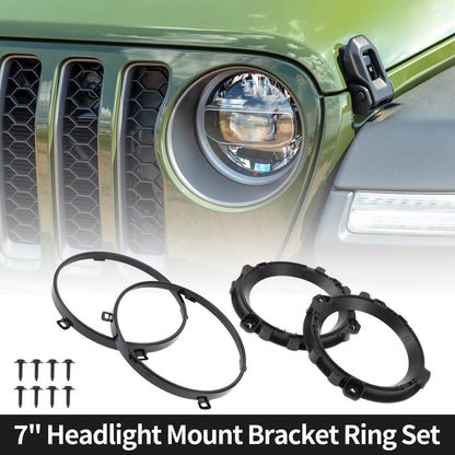 7 Inch Round Headlight Mounting Bracket Set for Jeep Wrangler TJ (1997-2006)