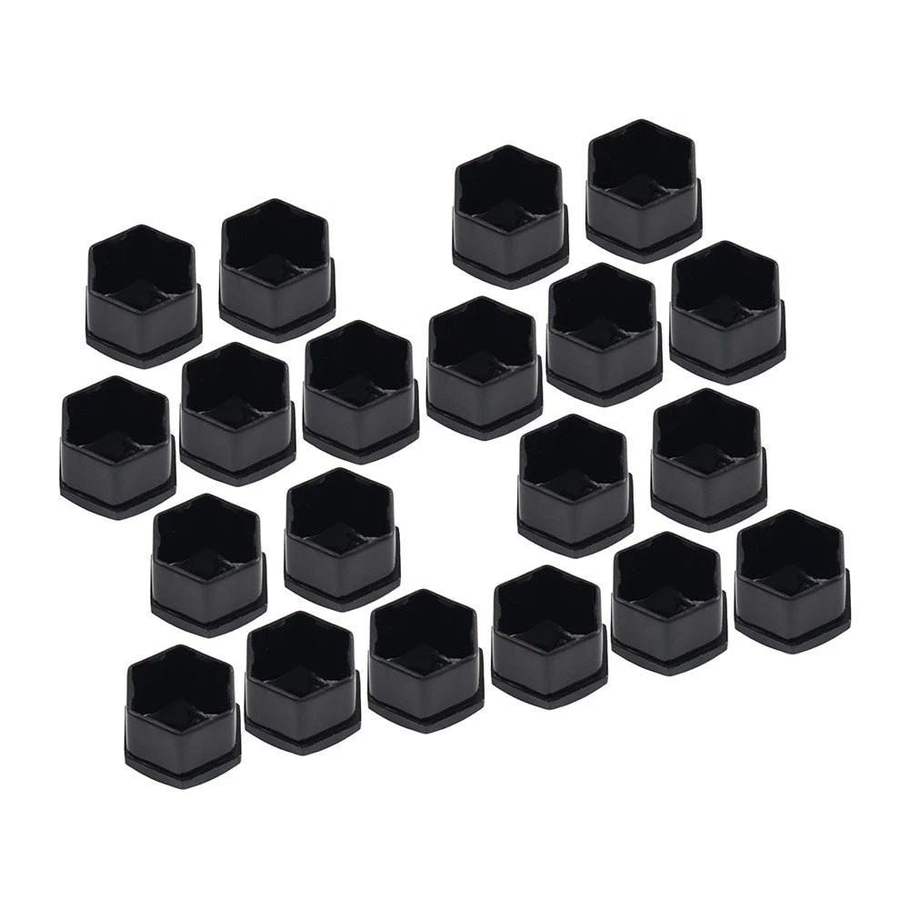 17mm Black Wheel Lug Nut Bolt Cover Caps 20Pcs for Audi