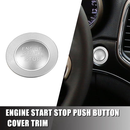 Engine Start/Stop Button Cover Kit for Jeep Cherokee and Dodge Silver Tone