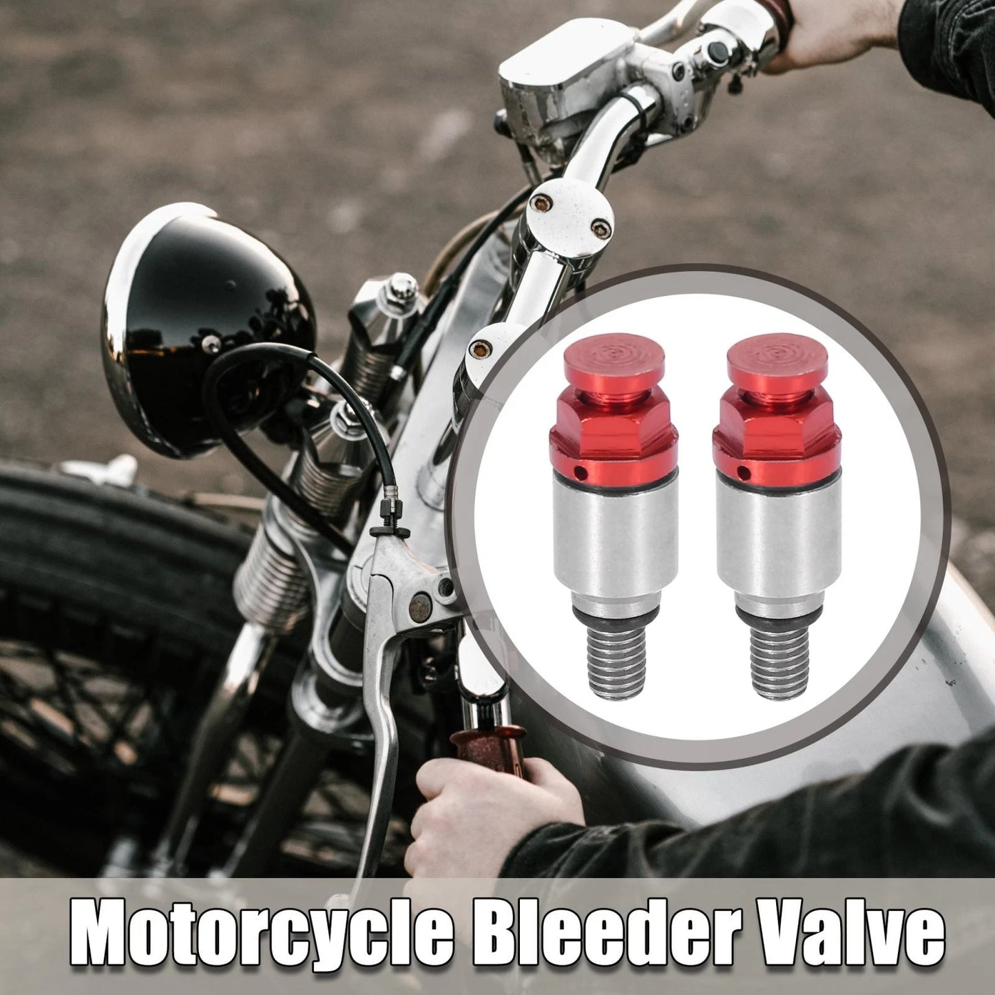 2 x M5x0.8 Motorcycle Screw Fork Air Bleeder Valve for Honda Yamaha Red