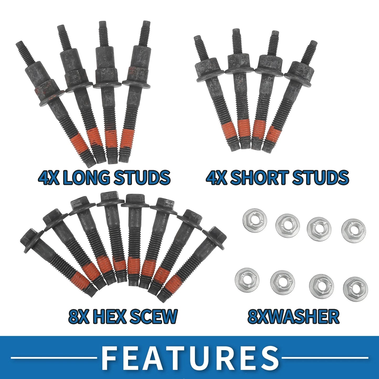 Engine Exhaust Manifold Stud Bolt Nut Kit 24 x for Dodge Jeep