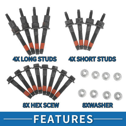 Engine Exhaust Manifold Stud Bolt Nut Kit 24 x for Dodge Jeep