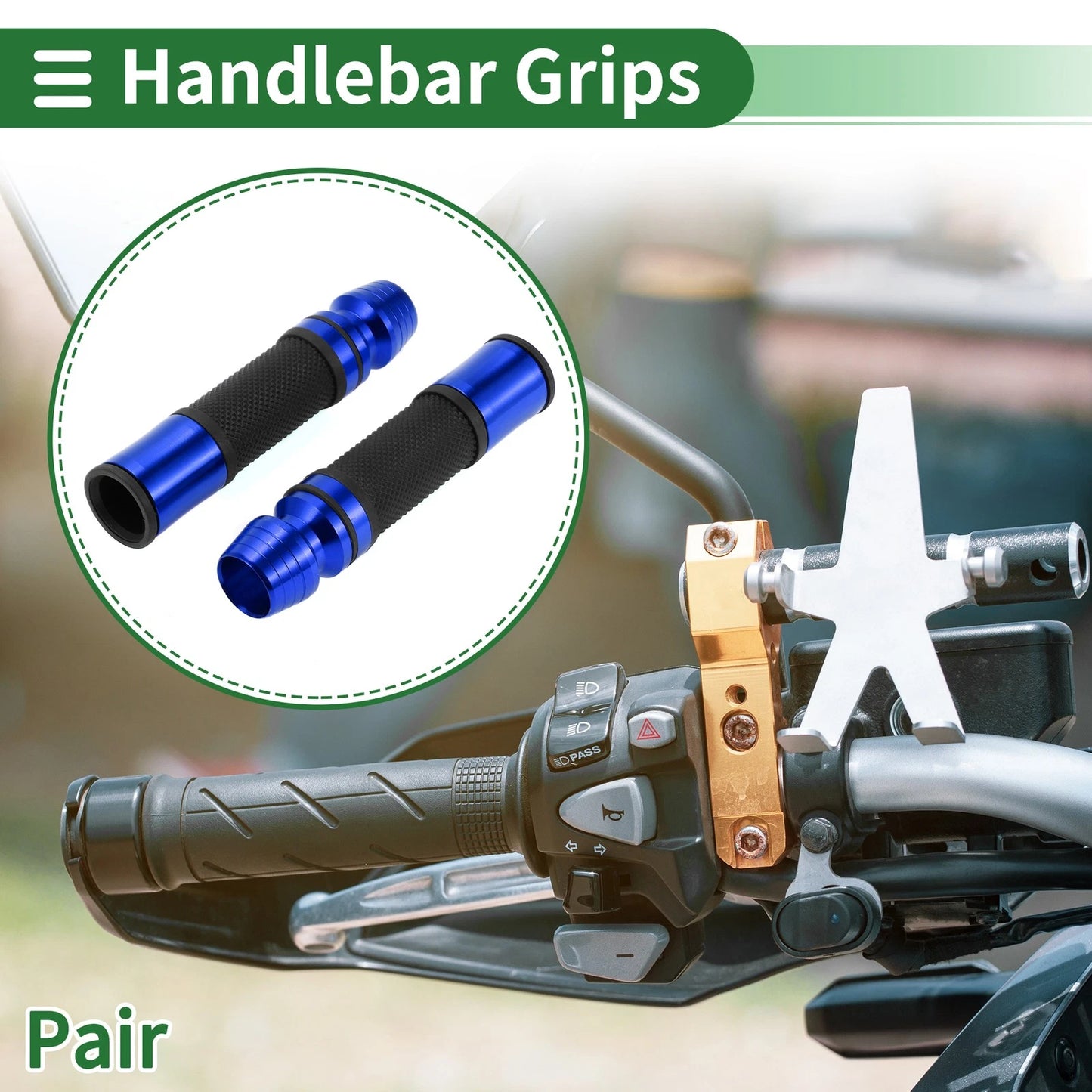 7/8" / 22mm / Motorcycle Hand Grips Aluminum Alloy Black Blue for Universal