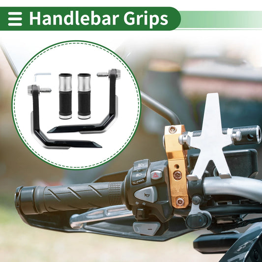 Hand Grips Cover Kit for Motorcycle End Grips Aluminum Alloy Silver Tone