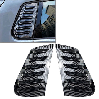 Rear Window Louver Vent Cover Trim for VW Polo 2001-2009 Carbon Fiber Black