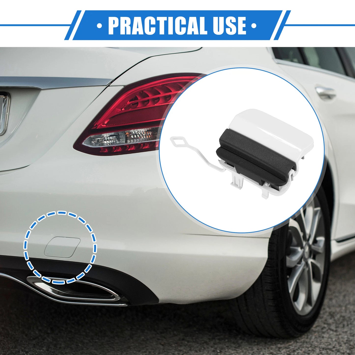 Rear Bumper Tow Hook Cap for Mercedes-Benz C300 Sport (2019-2021) White