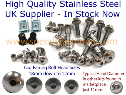 Stainless Fairing Screen Bolts for Suzuki Bandit GSF 1200 S (2001–2007)