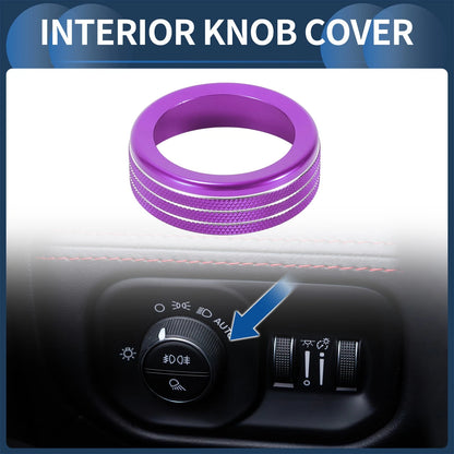 Headlight Fog Light Switch Knob Cover Ring for Dodge RAM (2018 - 2022) Purple