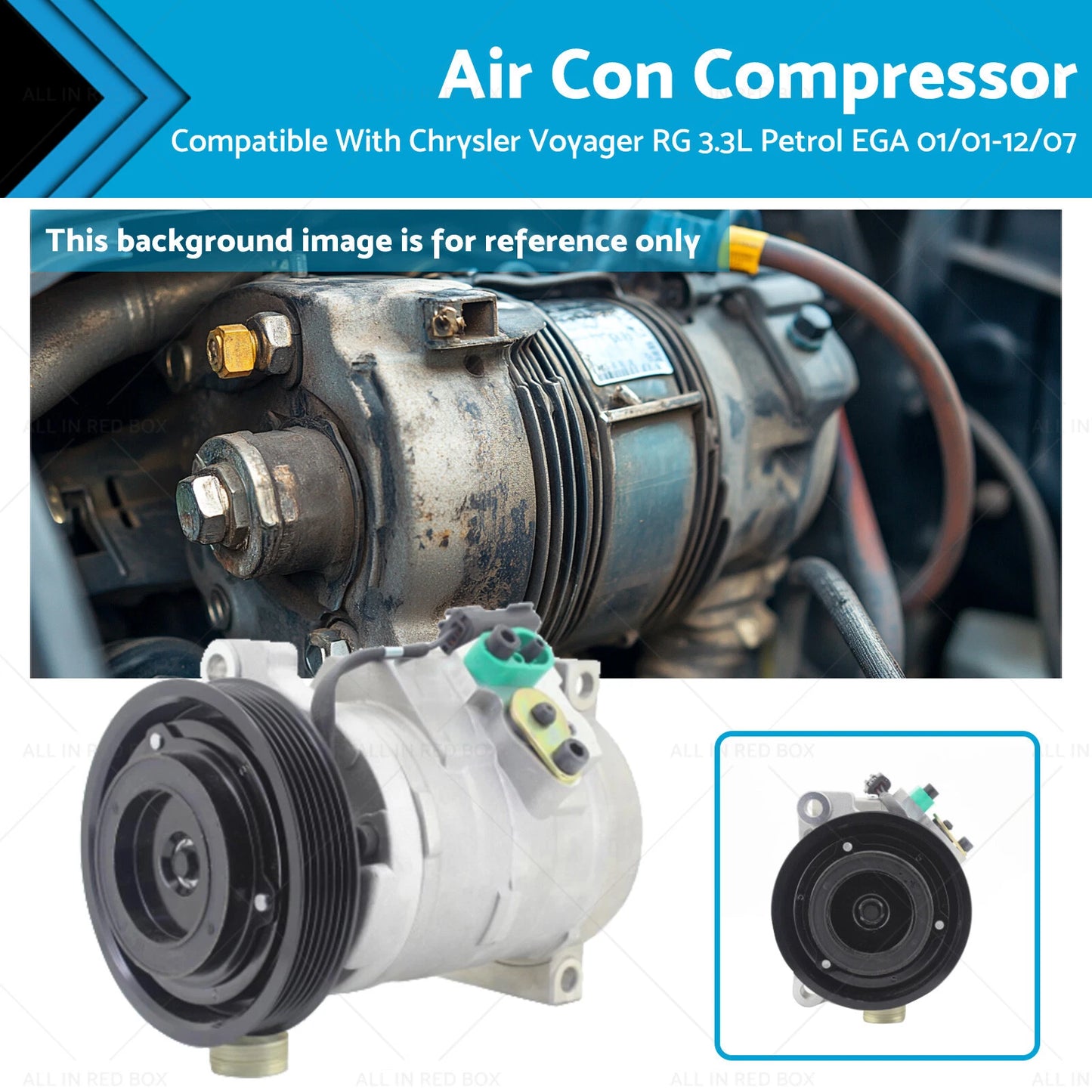 Air Con Compressor for Chrysler Voyager RG 3.3L Petrol (2001-2007)