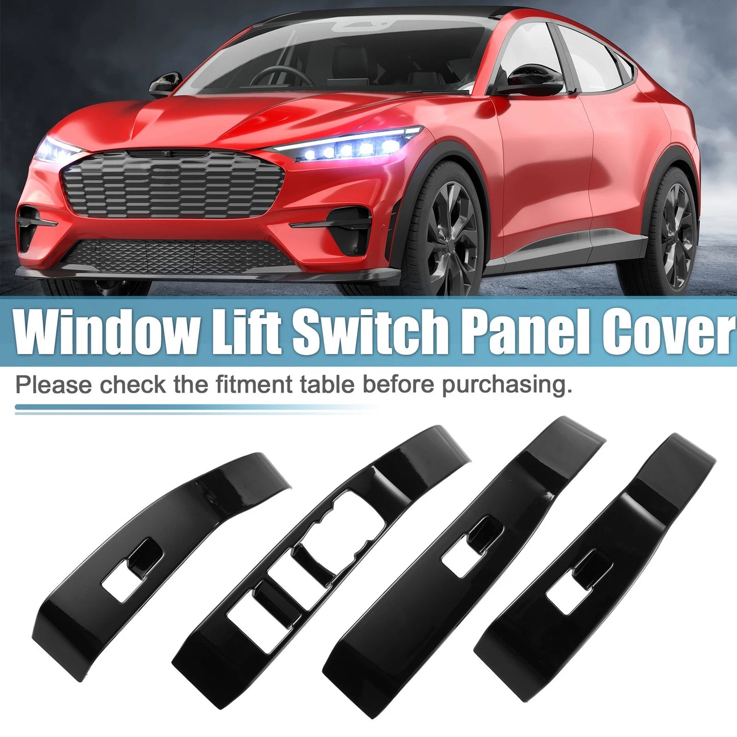 Glass Lift Panel Decorative Stickers for Ford Mustang (2015-2023)