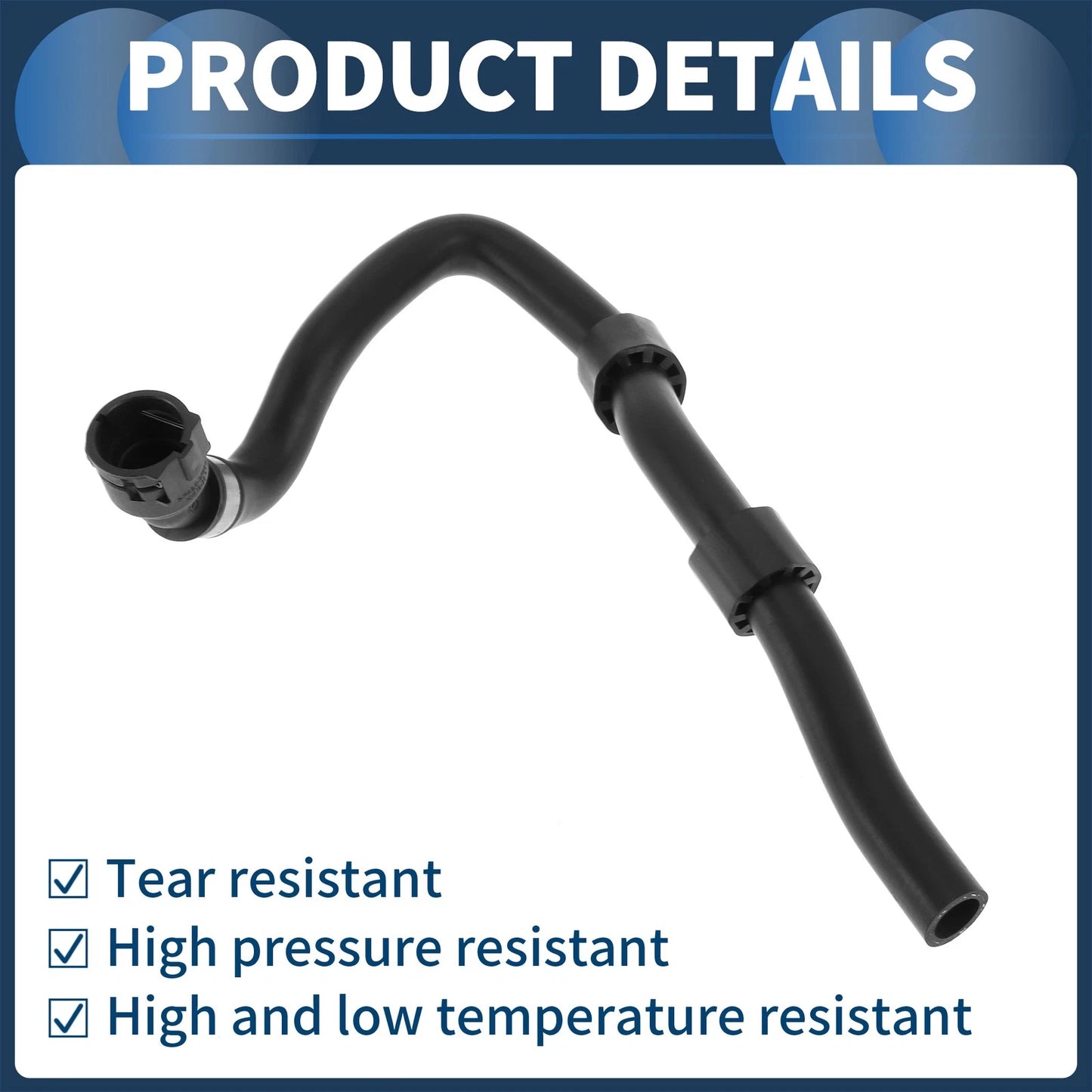Heater Hose for BMW X3 E83 3.0L L6 (2007-2010) - Rubber Black