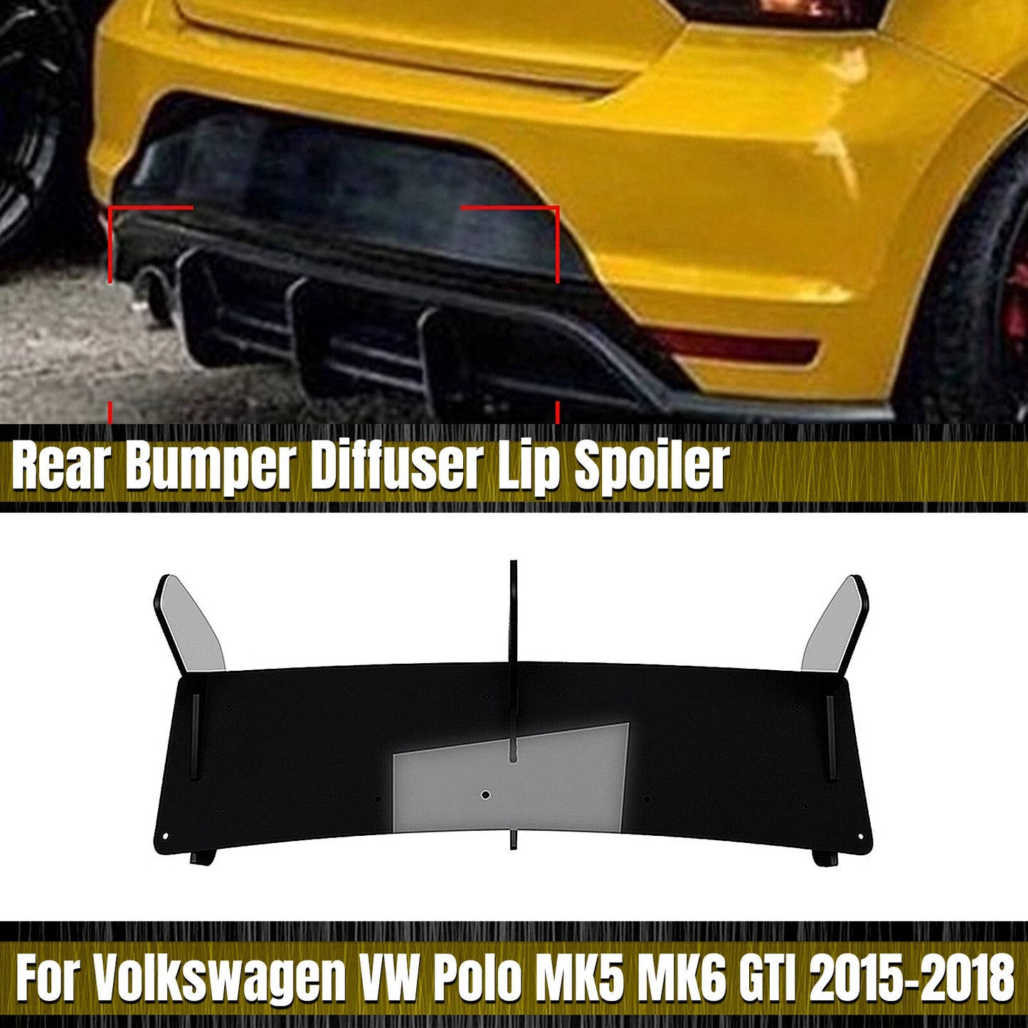Rear Bumper Diffuser Lip for Volkswagen Polo GTI (2015-2018)