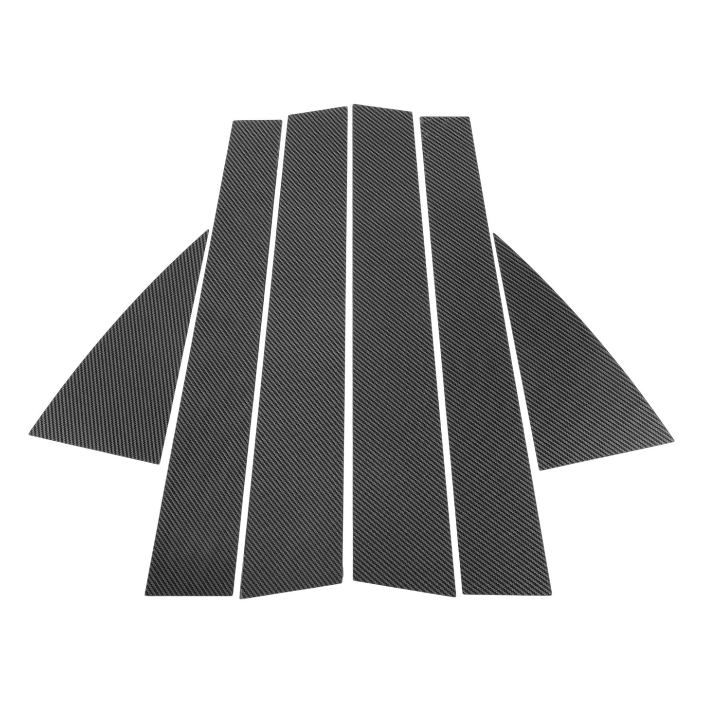 6x Door Pillar Window Trim for GMC Acadia Carbon Fiber Black (2007-2016)