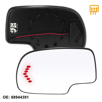 Driver Side Heated Mirror Glass with Backing Plate for GMC Yukon (2003 - 2006)