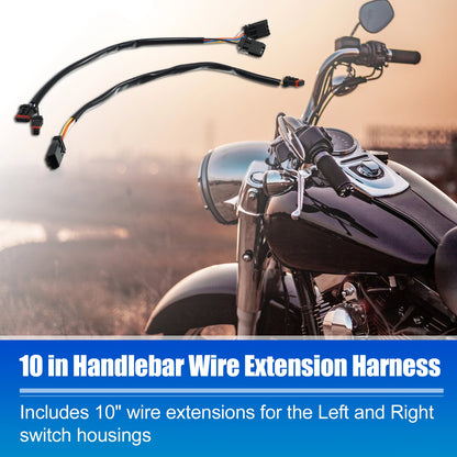 10 Inch Handlebar Wire Cable Extension 2 x for Harley Softail