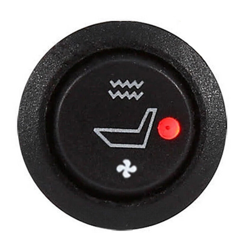 Car Seat Heater Switch 3 Pin Round Heated Rocker Hi Low On/Off Control