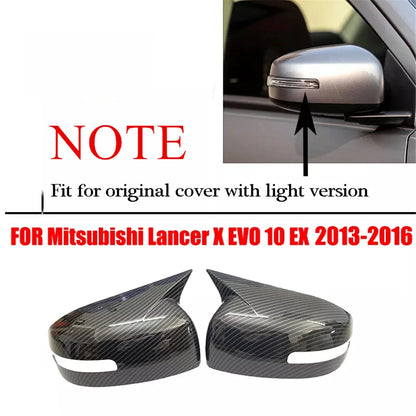 Side Mirror Covers Carbon Fiber Look for Mitsubishi Lancer EVO (2013-2016)