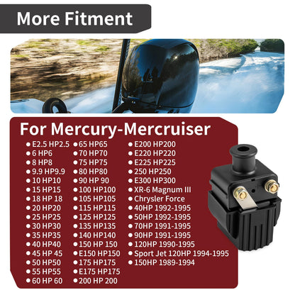 Ignition Coil 6× for Mercury Mariner 25HP Outboard Boat (1998–2010)