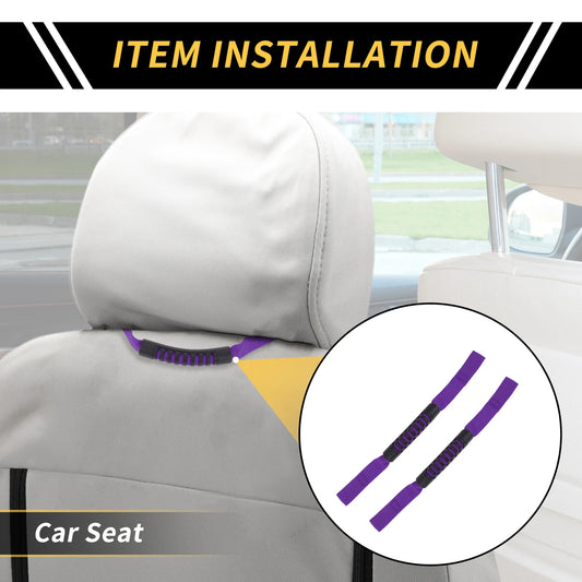 2 x Headrest Grab Handles for Jeep Wrangler (2018-2023) - Purple Grab Handle