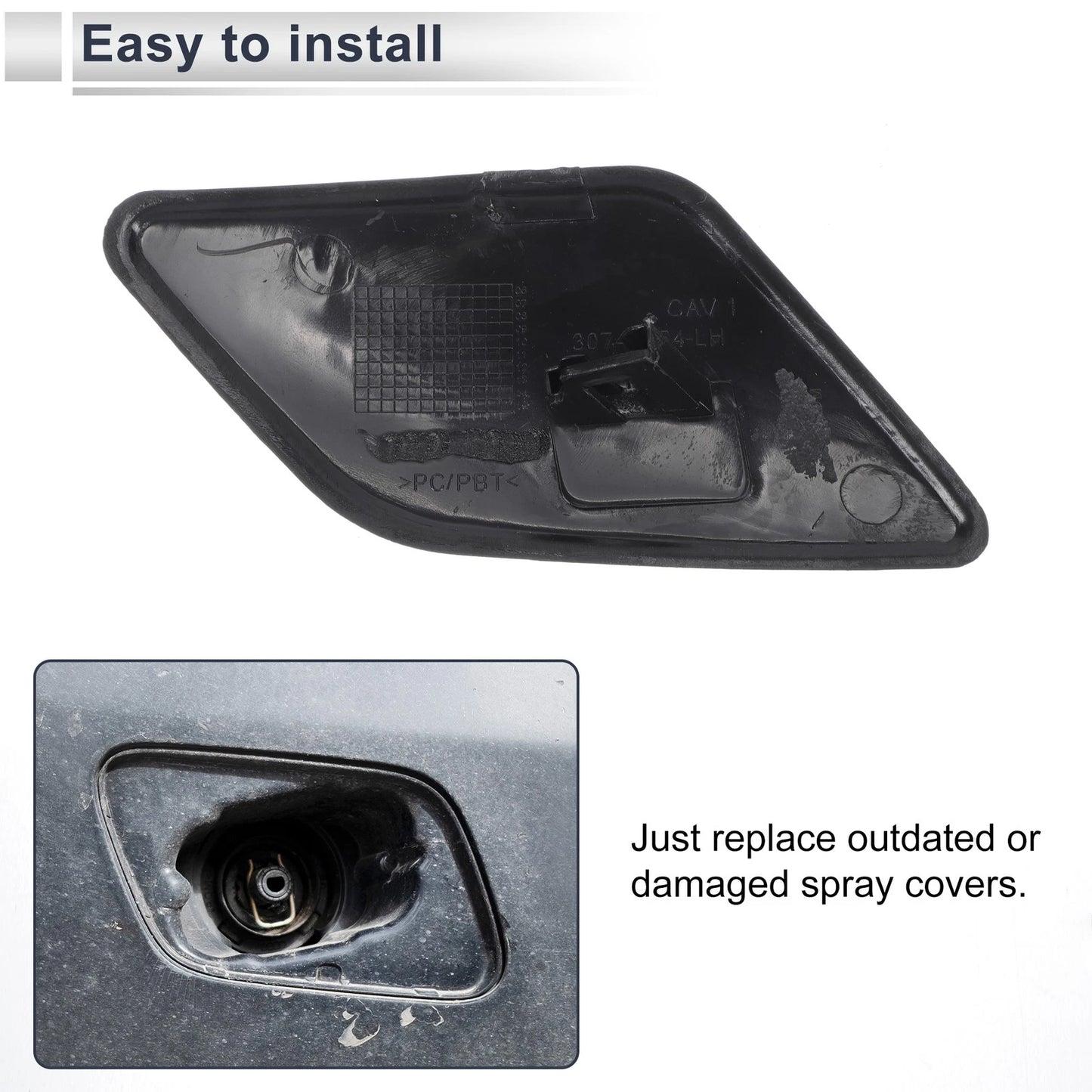 Front Left Bumper Headlight Washer Nozzle Cover for Volvo S40 (2008-2010)