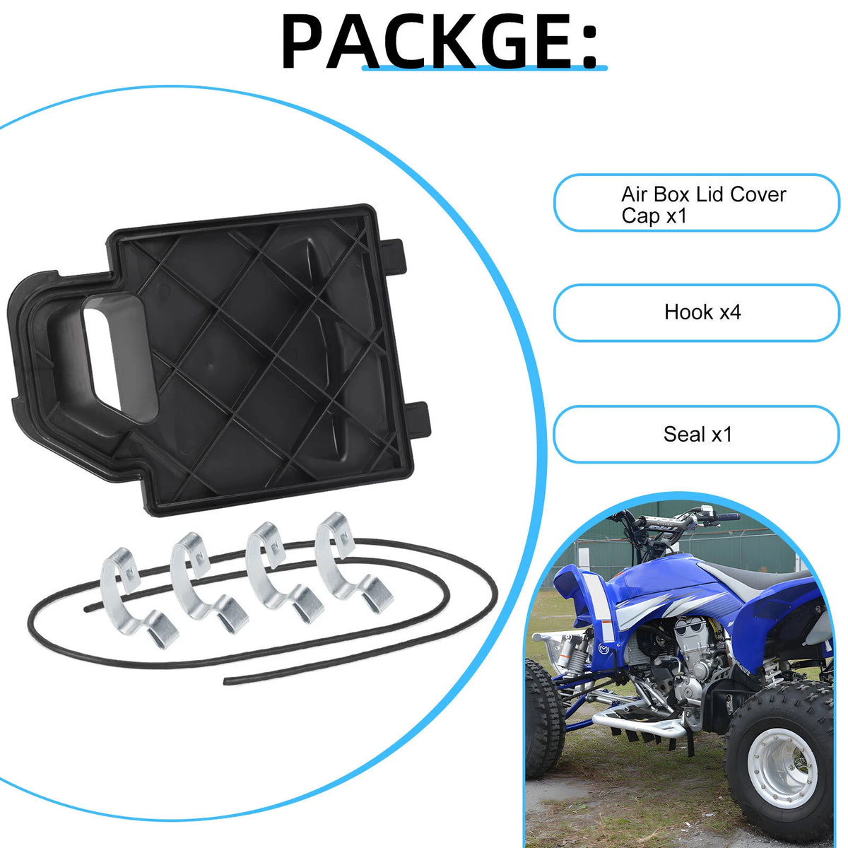 Air Box Lid Cover Cap W/ Hook Seal for Yamaha YFZ450X (2009–2010)