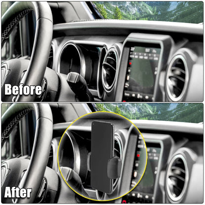 Phone Holder Mount Kit for Jeep Wrangler JL JLU & Gladiator JT (2018-2023)