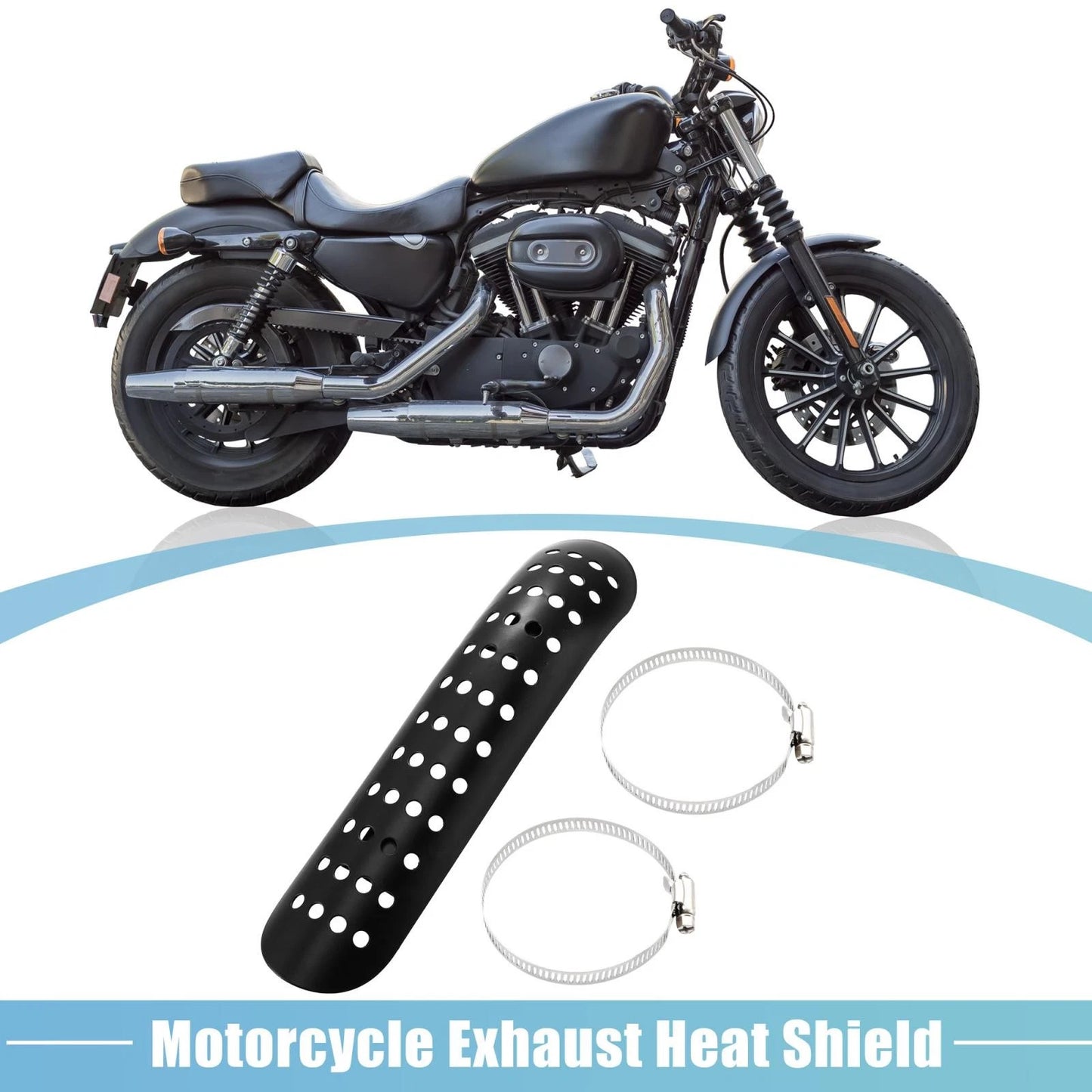 Exhaust Hole Heat Shield Cover 20-70mm Clamp for Universal Motorcycle