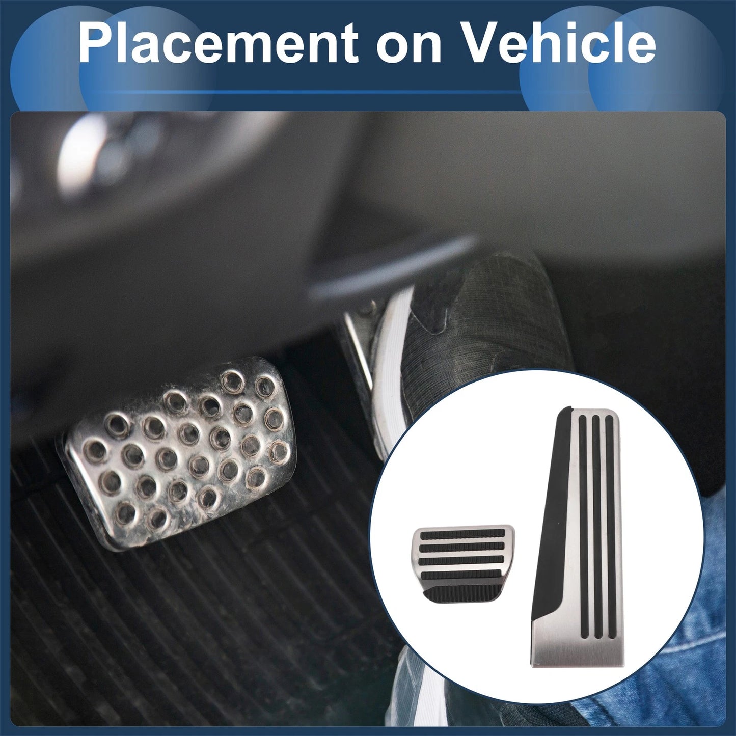 Foot Accelerator Pedal Covers for Infiniti G25 G35 G37 Q50 Q60 Silver Tone