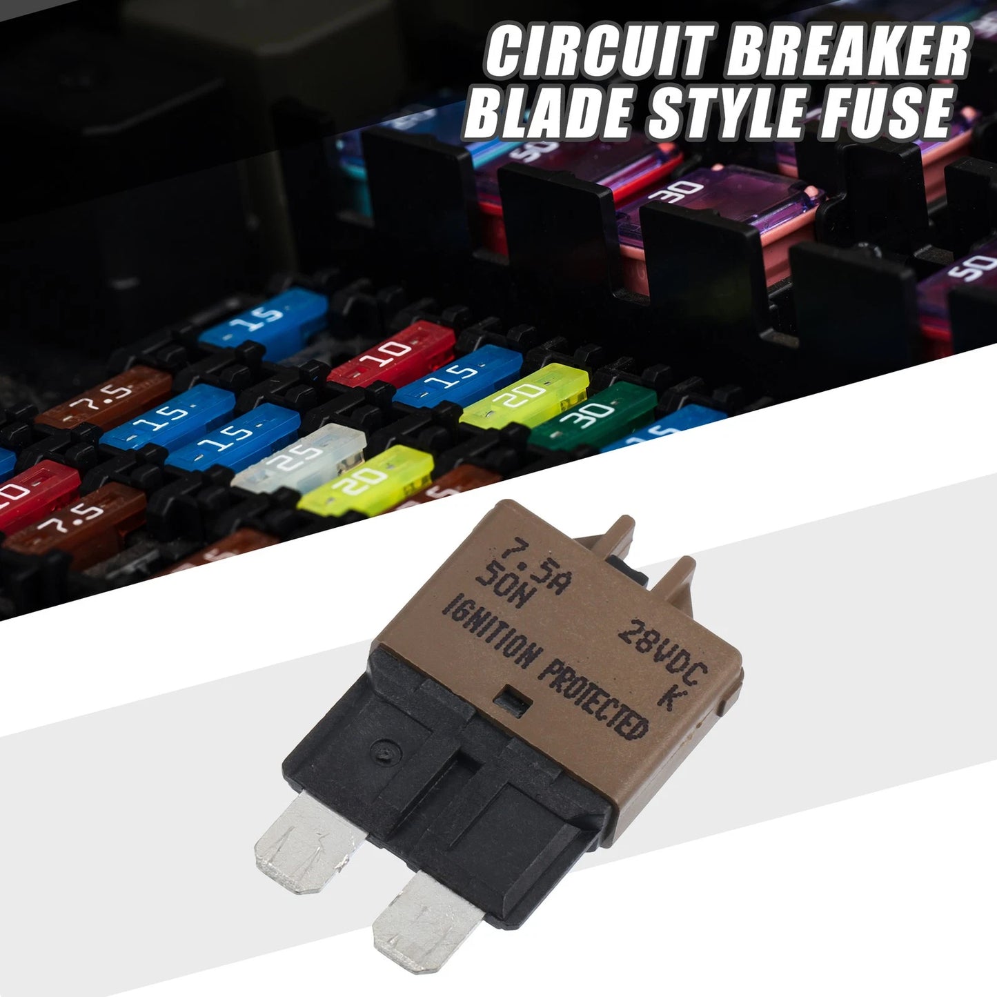 Circuit Breaker / Blade Style Fuse / 7.5A Resettable for Car Marine