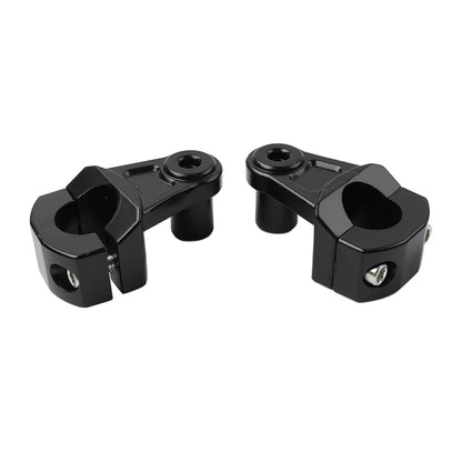 7/8" to 1-1/8" Black Motorcycle Handlebar Mount Clamps for Fat Bars