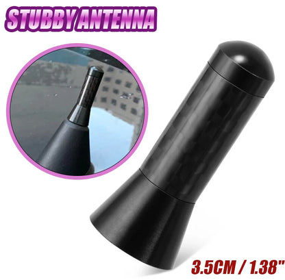 Carbon Fiber 1.4in Antenna for Universal Car Radio FM - Black