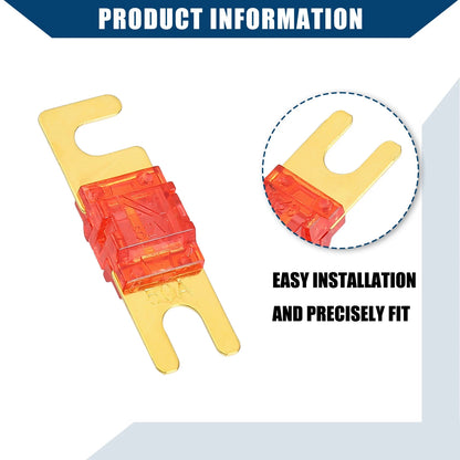 5 x 50A Mini ANL Fuses for Car Motorcycle Boat Gold Tone Red