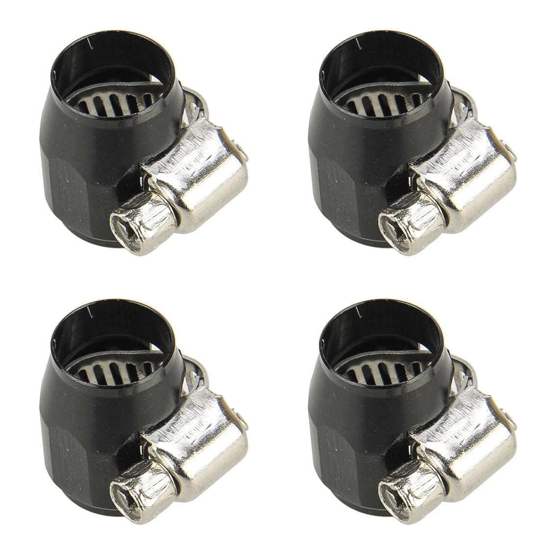4 x AN4 Hex Car Hose Finisher Clamp Adapter Fittings