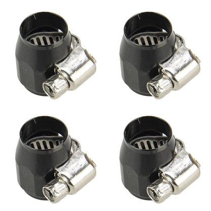 4 x AN4 Hex Car Hose Finisher Clamp Adapter Fittings