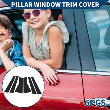 6 x Door Pillar Window Trim for Acura MDX Black (2007 - 2013)
