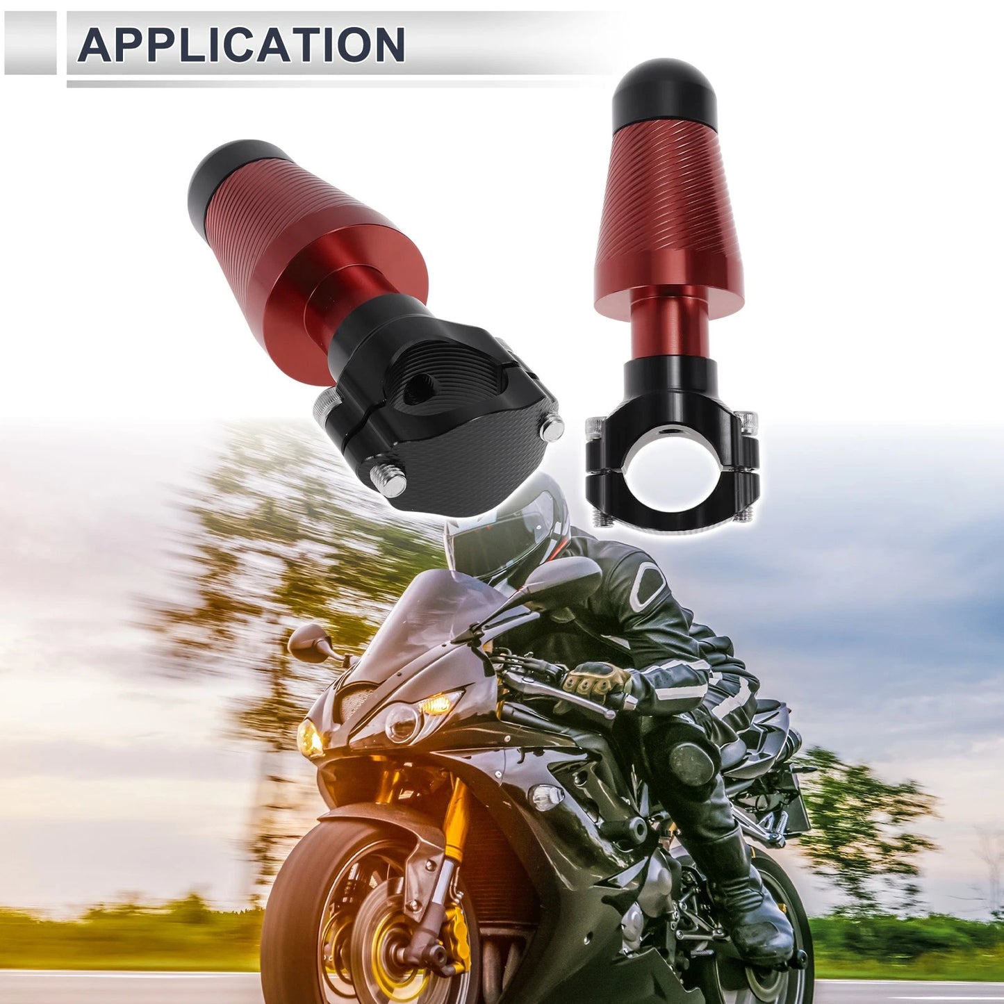 2 x Aluminum Alloy Motorcycle Slider Frame Red for Motorcycle
