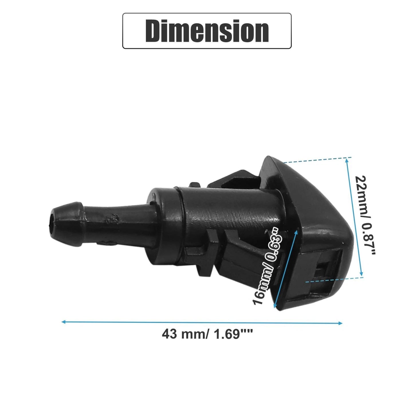 2 x Front Windshield Wiper Nozzles for GMC Envoy/Chevy Trailblazer