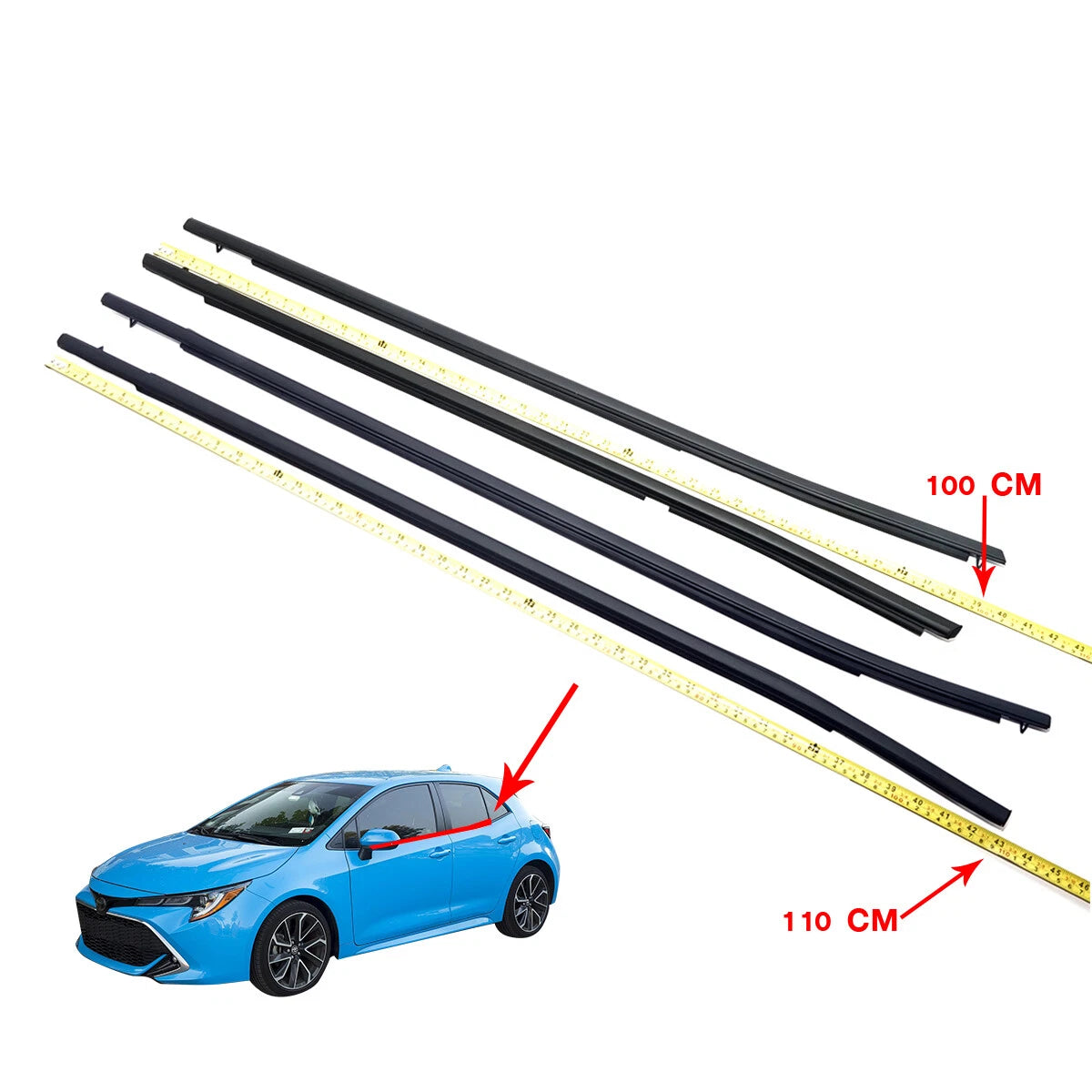 Door Belt Moulding Set for Toyota Corolla Altis Sedan 2018-2023