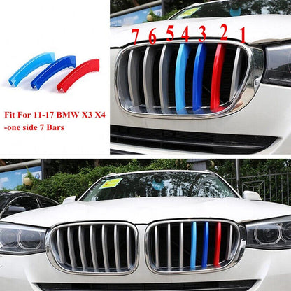 Tri-Color 7 Bars Front Kidney Grille Cover for BMW X3 F25 (2011-2017)