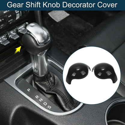 Gear Shift Knob Cover for Ford Mustang 2015-2023 Black Console 1 Set