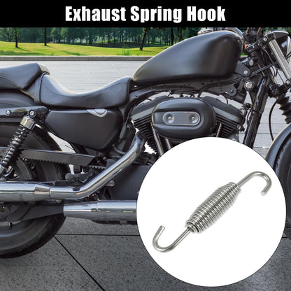 Exhaust Pipe Spring Hook 65mm 2.56" Stainless Steel Silver Tone for Motorcycles