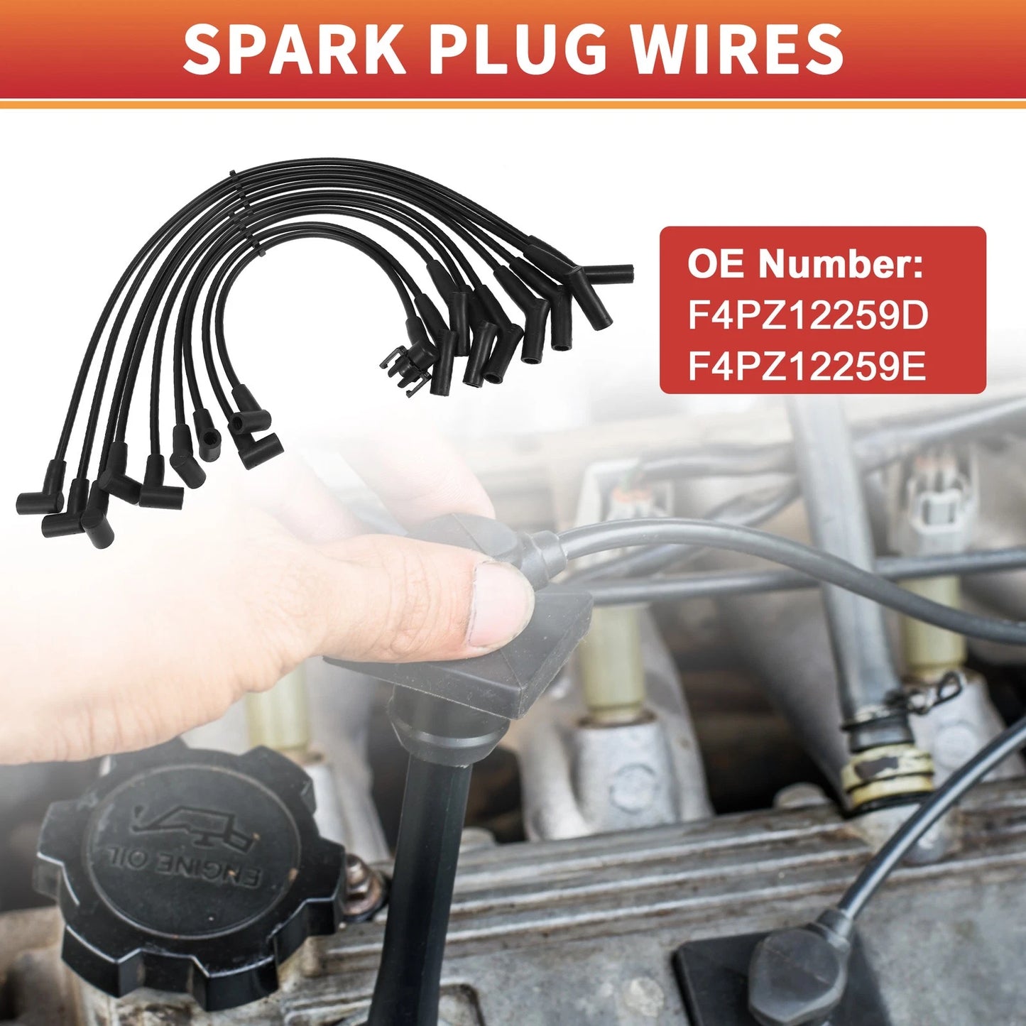 9 x Spark Plug Wire Ignition Coil Cables for Ford F-150 V8 5.0L