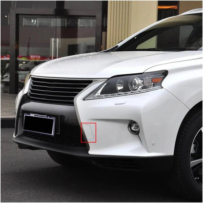 L & R Front Tow Hook Covers + Trim Strips for Lexus RX350 RX450h (2012-2015)
