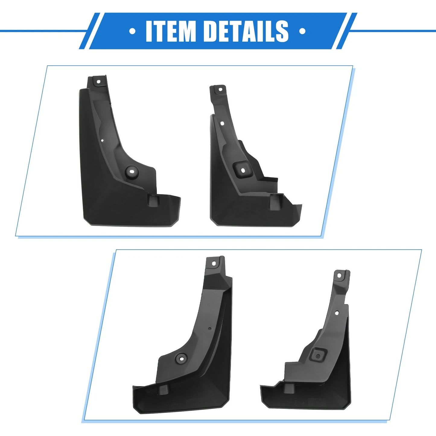 Car Mud Flaps Kit for Toyota RAV4 2019-2023 Black Front & Rear Splash Guards