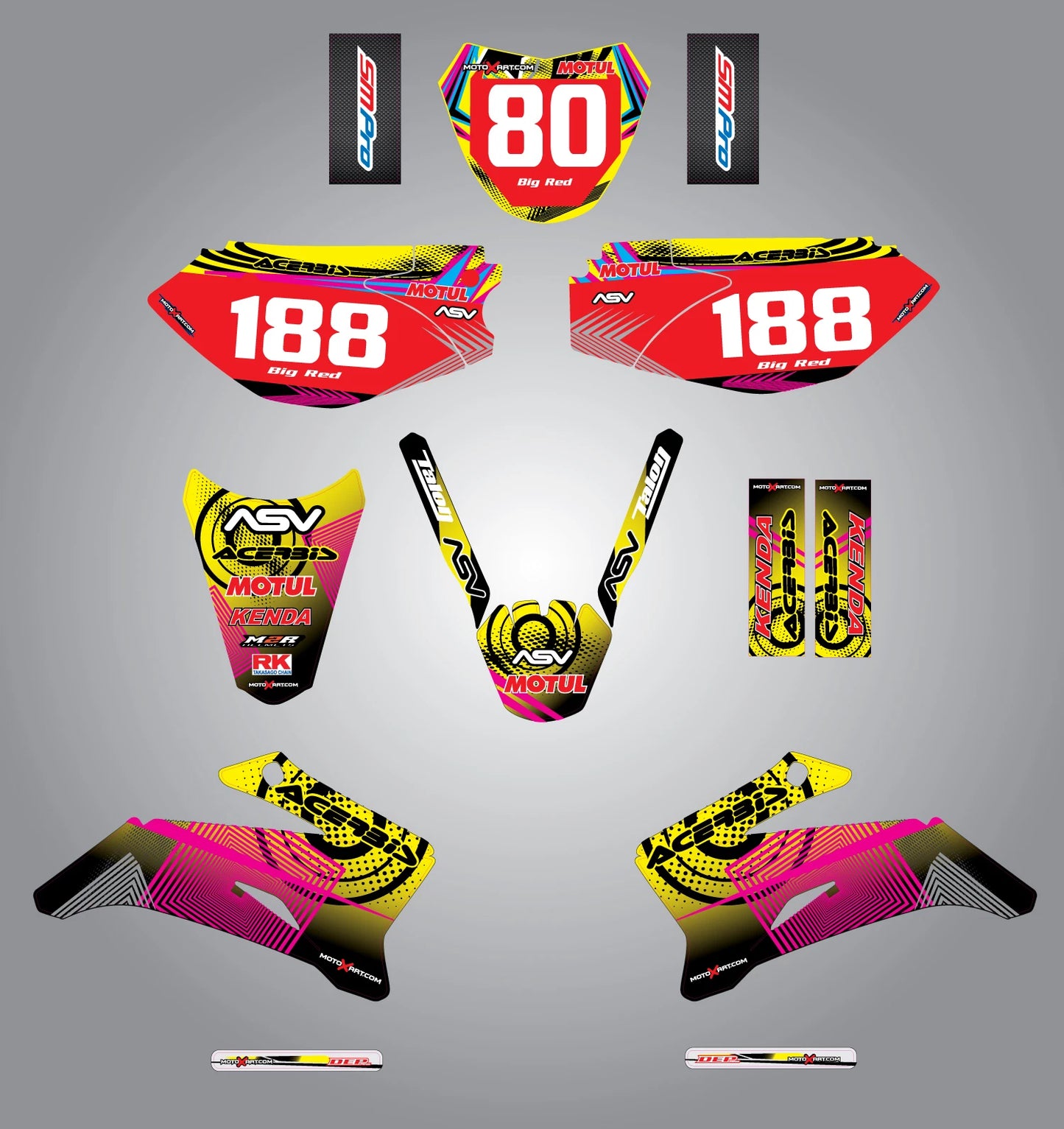 Custom Graphic Kit for Yamaha TTR 110 Neon Style Stickers (2008-2015)